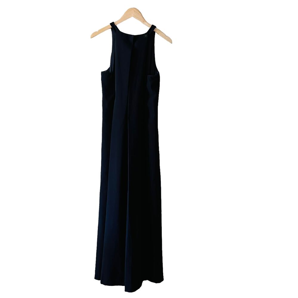 Badgley Mischka Embroidered Sequin Front Black sleeveless Maxi Dress Size 2 - Picture 4 of 9